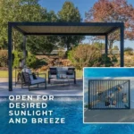 14×10 Sarasota Steel Louvered Pergola