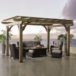 14×10 Somerville Pergola – Barnwood Stain — product view 1