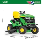 John Deere S140 48 in. 22 HP V-Twin GAS Hydrostatic Riding Lawn Tractor