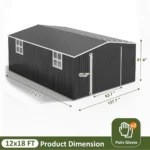 Polar Aurora Heavy-Duty Metal Outdoor Storage Shed with Ventilated Utility Design