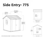 Keter Newton Plus Vertical 7 x 7.5 ft Apex Plastic Garden Shed with Floor & 2 Windows – Grey