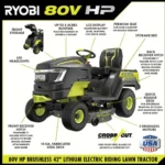 Ryobi 80V HP Brushless 42 in. Battery Electric Cordless Riding Lawn Tractor