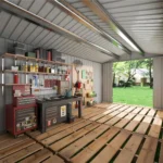 Polar Aurora Heavy-Duty Metal Outdoor Storage Shed with Ventilated Utility Design