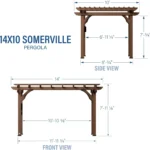 Backyard Discovery 14′ X 10′ Somerville Pergola W/ Electric – Dark Walnut DIY