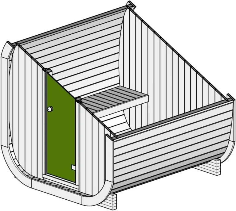 ScandiCube Comfort Wooden Barrel Sauna 42 mm Wall Thickness, 204 x 225 x 212 cm