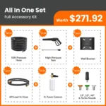 Crossfalls Retractable Pressure Washer Ultra – Wall-Mounted Brushless Electric Pressure Washer