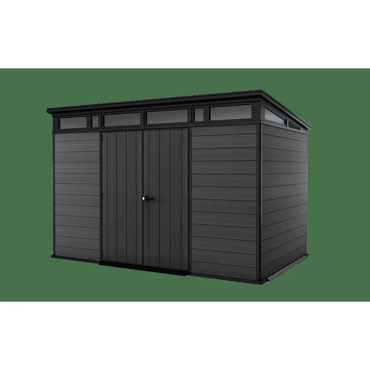 Keter Artisan 7×11 ft Pent Plastic Garden Shed with Floor & Window – Dark Grey Keter Artisan 7×11 ft Pent Plastic Garden Shed with Floor & Window – Dark Grey