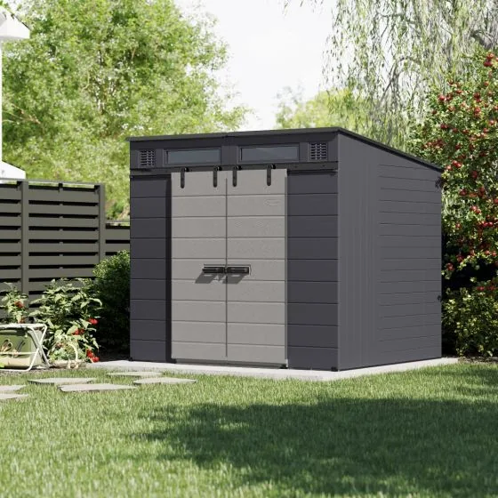 Suncast Modernist® 8 ft. x 7 ft. Dual Barn Door Storage Shed Suncast Modernist® 8 ft. x 7 ft. Dual Barn Door Storage Shed