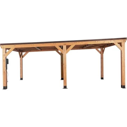 Backyard Discovery Kingsport Cedar Wood Carport with Steel Roof