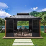 12′ x 14′ Hardtop Gazebo For Patio Screen House Backyard Sunroom