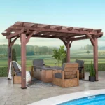 Backyard Discovery 14′ X 10′ Somerville Pergola W/ Electric – Dark Walnut DIY