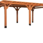 Beaumont 20 ft. x 12 ft. Light Brown Traditional Outdoor All Cedar Wood Patio Pergola Shade Structure with Electric