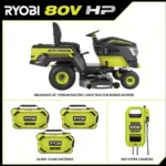 Ryobi 80V HP Brushless 42 in. Battery Electric Cordless Riding Lawn Tractor