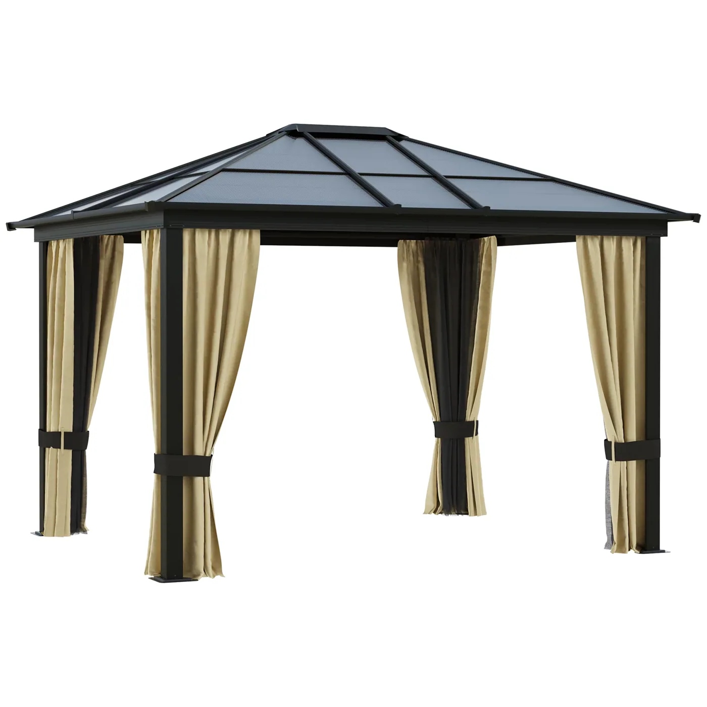 Outsunny 12′ x 10′ Aluminum Patio Gazebo Canopy w/ Polycarbonate Hardtop Roof Outsunny 12′ x 10′ Aluminum Patio Gazebo Canopy w/ Polycarbonate Hardtop Roof