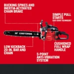 Craftsman S205 20 in 46cc 2-Cycle Gas Powered Chainsaw