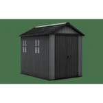 Keter 7.5ft x 9ft Newton Plus Front Entry Plastic Garden Shed – Dark Grey