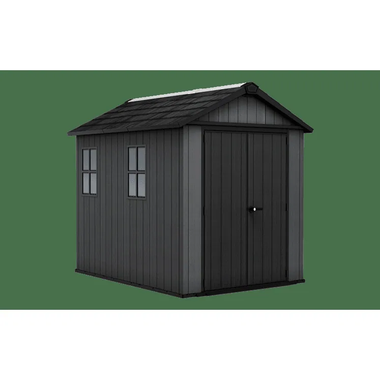 Keter 7.5ft x 9ft Newton Plus Front Entry Plastic Garden Shed – Dark Grey Keter 7.5ft x 9ft Newton Plus Front Entry Plastic Garden Shed – Dark Grey