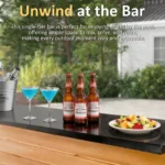 TimberCraft Cedar Outdoor Bar Gazebo with Steel Roof & TV Mount