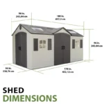 Lifetime 60079 Outdoor Storage Dual Entry Shed, 15 x 8 ft, Desert Sand (B00CTVQ6UG)